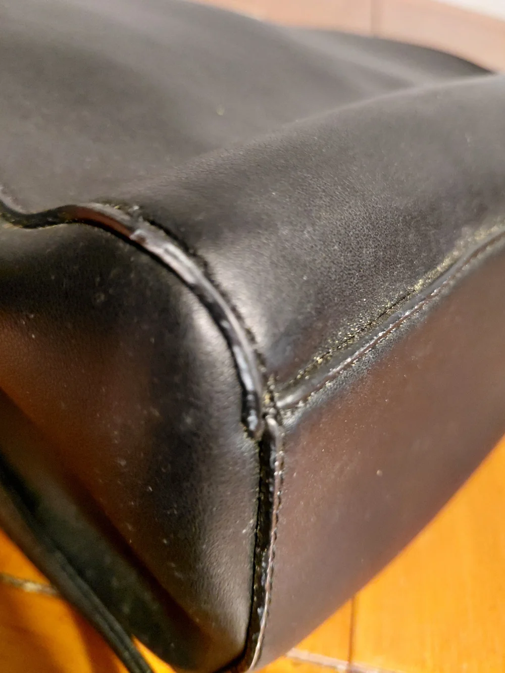 BCBG Black Satchel with Gold Top Handles